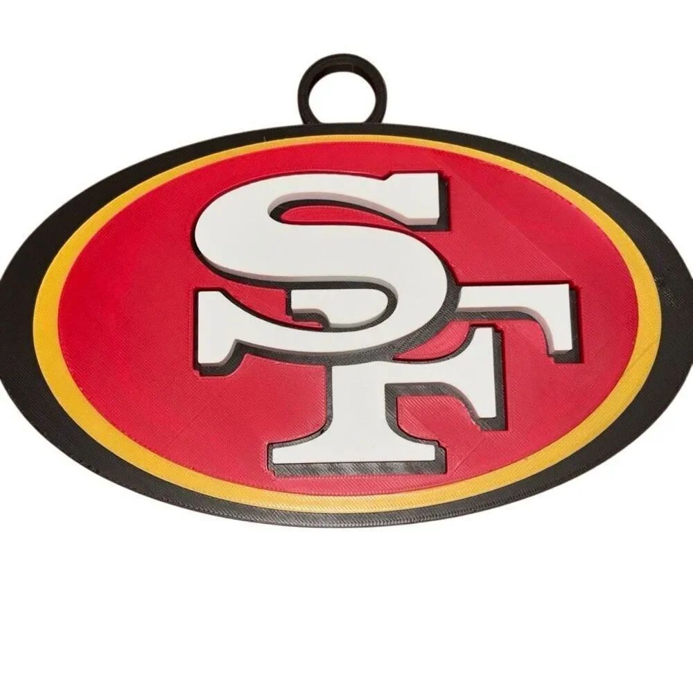San Francisco 49ers Football Inspired 3D Pendant Wall Decor – 10” Wide x 6” Tall